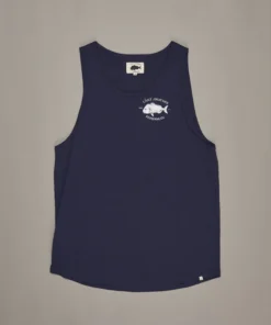 Just Another Fisherman SNAPPER LOGO SINGLET - NAVY Apparel