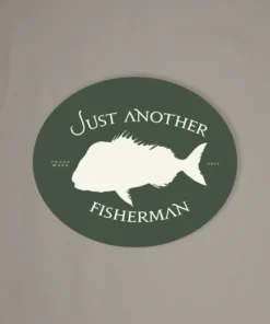 Just Another Fisherman SNAPPER LOGO STICKER - KHAKI
