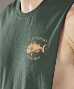 Just Another Fisherman SNAPPER LOGO TANK - PINE Apparel