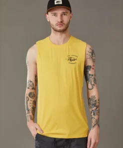 Just Another Fisherman Apparel SNAPPER LOGO TANK - WASHED YELLOW