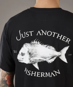Just Another Fisherman SNAPPER LOGO TEE - BLACK Apparel