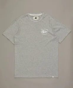 Just Another Fisherman Apparel SNAPPER LOGO TEE - GREY MARLE / WHITE