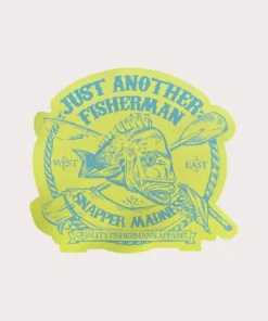 Just Another Fisherman SNAPPER MADNESS STICKER - YELLOW Apparel