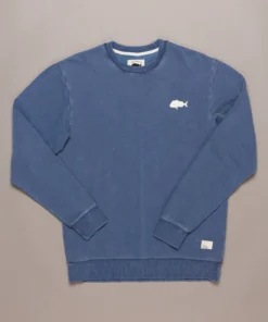 Just Another Fisherman SNAPPER STAMP CREW - OVERDYED MIDNIGHT NAVY Apparel