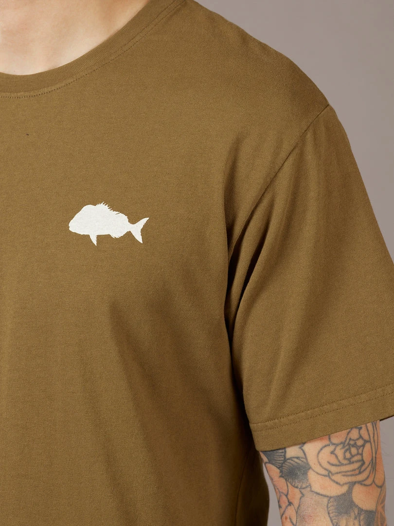Just Another Fisherman SNAPPER STAMP TEE - MILITARY OLIVE Apparel 4 Just Another Fisherman SNAPPER STAMP TEE - MILITARY OLIVE Apparel