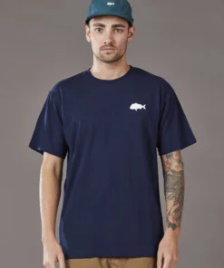 Just Another Fisherman SNAPPER STAMP TEE - NAVY