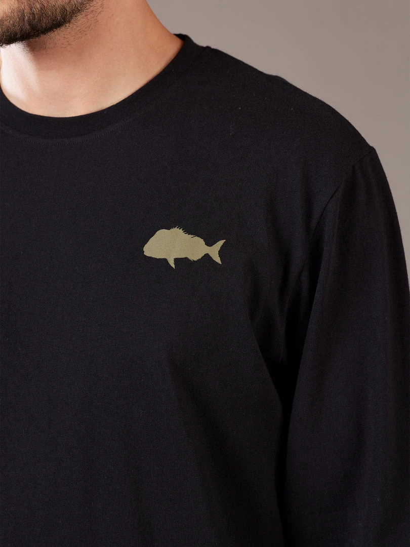 Just Another Fisherman STAMP LS TEE - BLACK Apparel 4 Just Another Fisherman STAMP LS TEE - BLACK Apparel