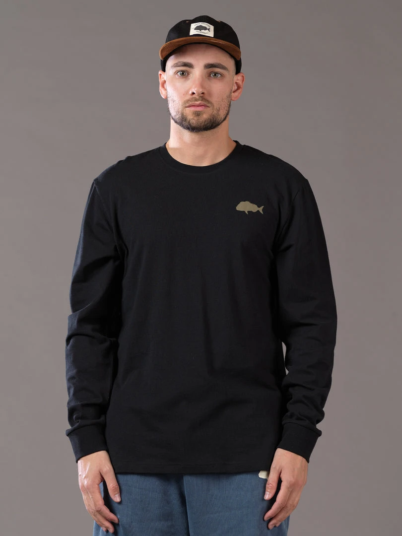 Just Another Fisherman STAMP LS TEE - BLACK Apparel 5 Just Another Fisherman STAMP LS TEE - BLACK Apparel