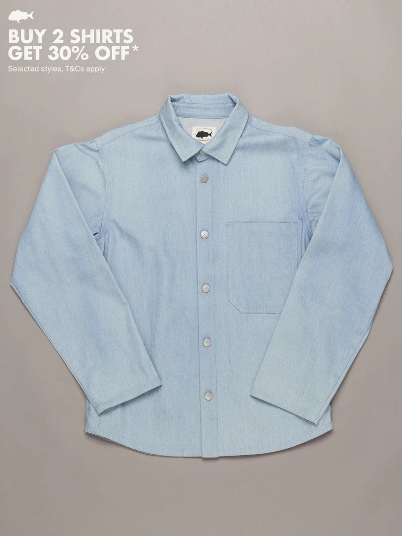 Just Another Fisherman TRANSOM OVER SHIRT - BLUE DENIM Apparel 3 Just Another Fisherman TRANSOM OVER SHIRT - BLUE DENIM Apparel