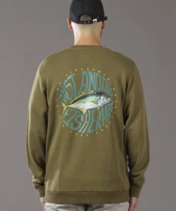 Just Another Fisherman TREV CREW - MILITARY OLIVE Apparel