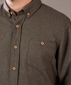 Just Another Fisherman WOOL ANCHORAGE SHIRT - MILITARY OLIVE