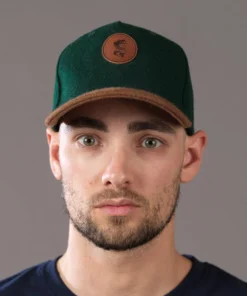 Just Another Fisherman Apparel WOOL DOG CAP - PINE/BROWN