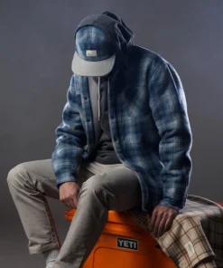 Just Another Fisherman Apparel WOOL PORT JACKET - BLUE/GREY CHECK